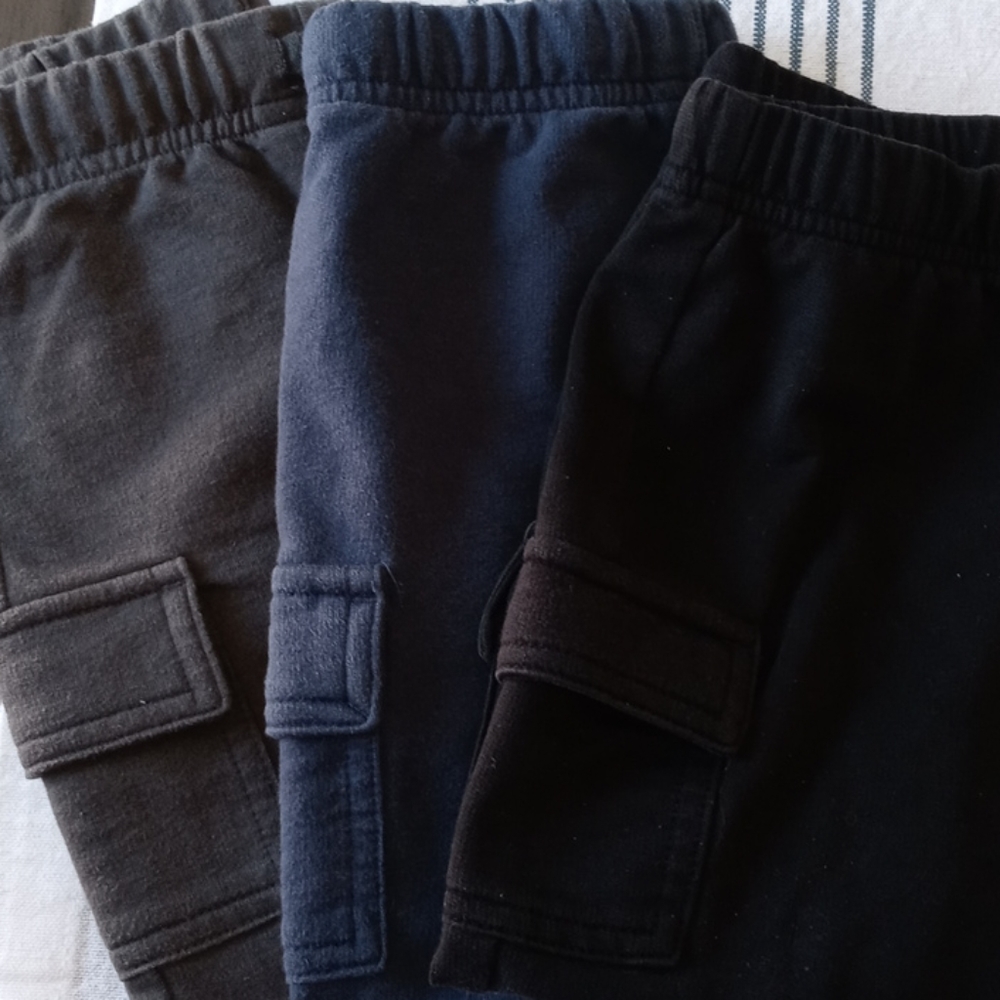 3 pairsJumping Bean fleece cargo pull-on pants, 2T